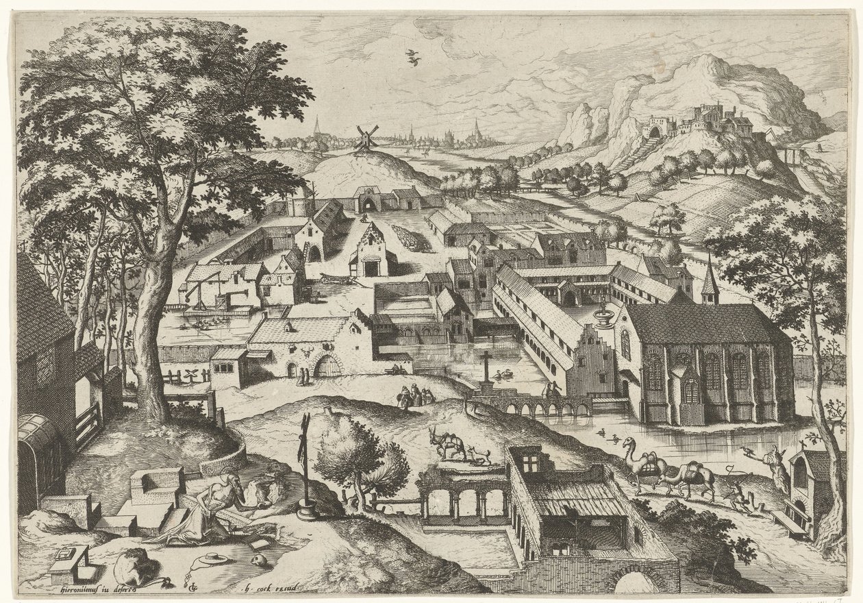 Paisaje con San Jerónimo
Hieronymus in deserto (título en el objeto)
Paisaje con historias cristianas (título de la serie) de Johannes of Lucas van Doetechum