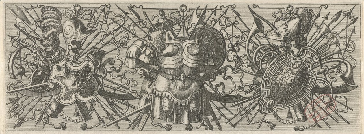 Dos almohadillas para el pecho Panoplia sev armamentarium… (título de la serie) de Johannes of Lucas van Doetechum