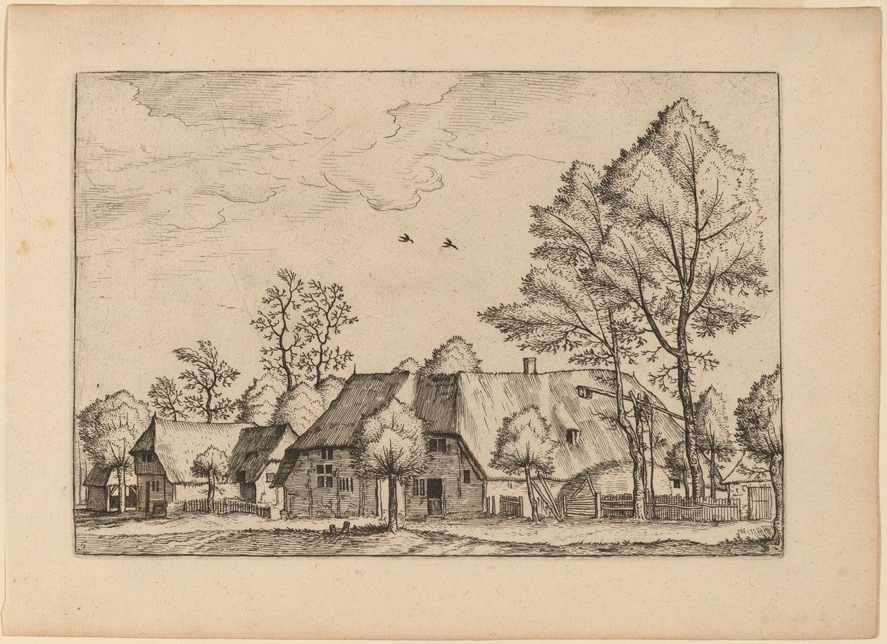 Gran granja con pozo de Johannes van Doetechum, the Elder and Lucas