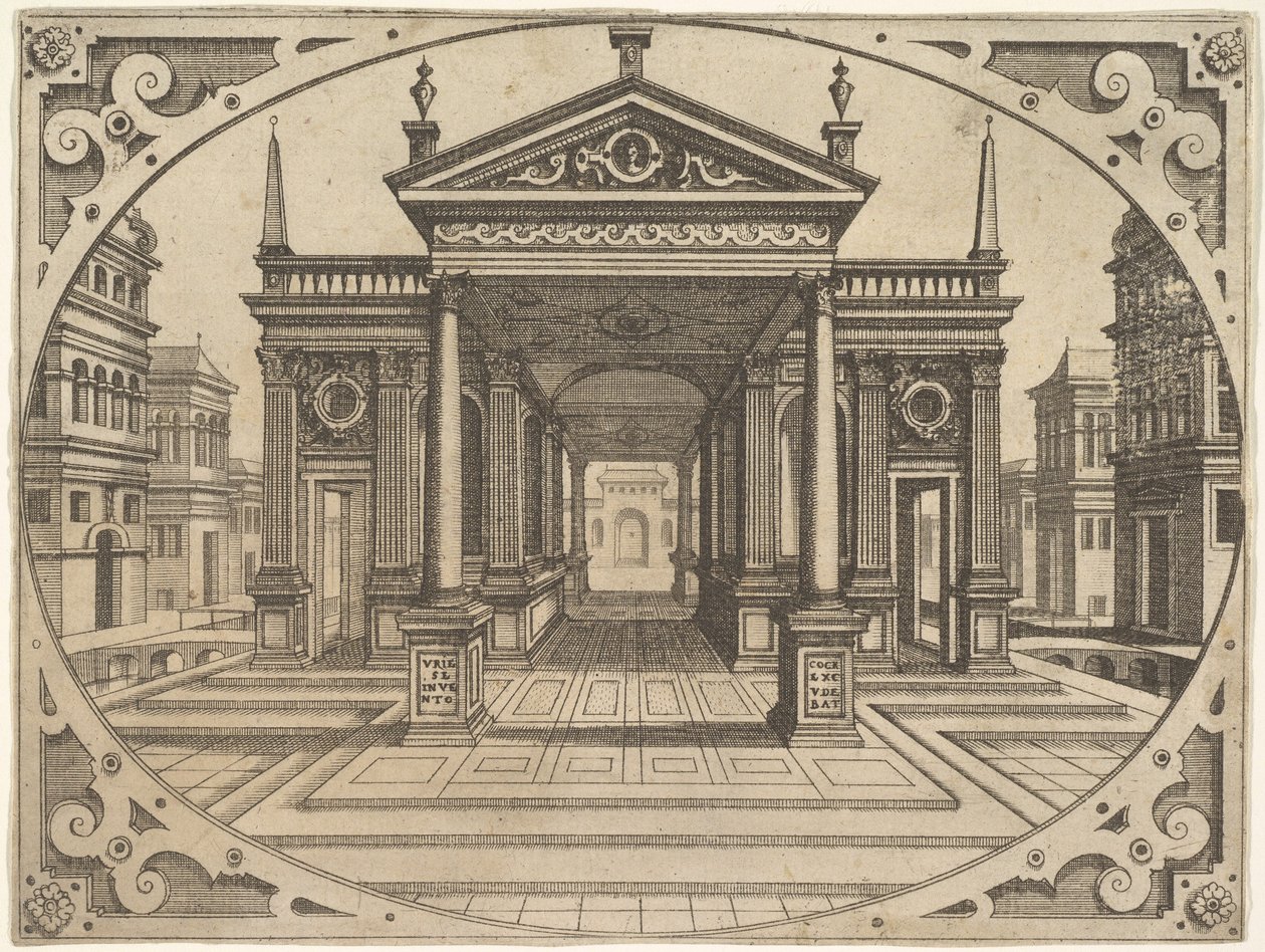 Placa de Scenographiae, ca. 1560 de Johannes van Doetecum I