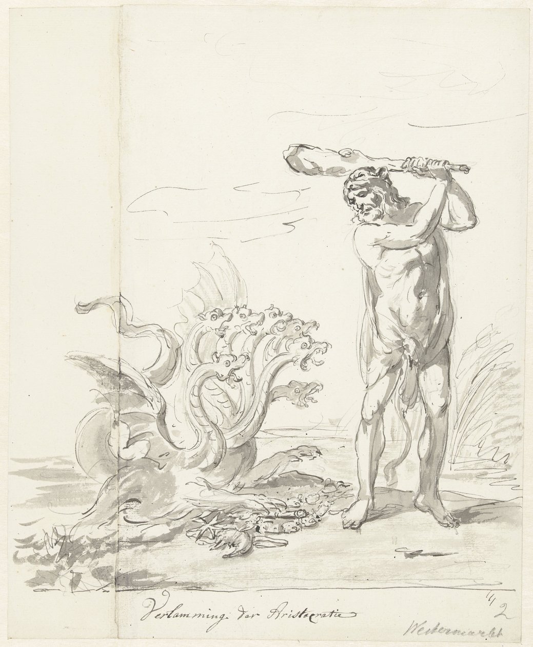 Destrucción de la aristocracia, decoración en Westermarkt, 1795 Parálisis de la aristocracia (título sobre objeto) de Johannes van Dregt (rejected attribution)
