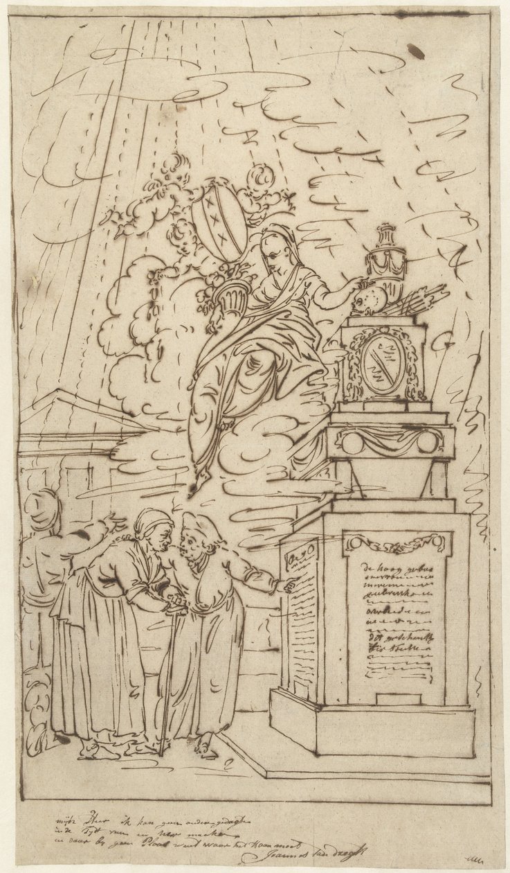 Figuras en un monumento funerario de Johannes van Dregt