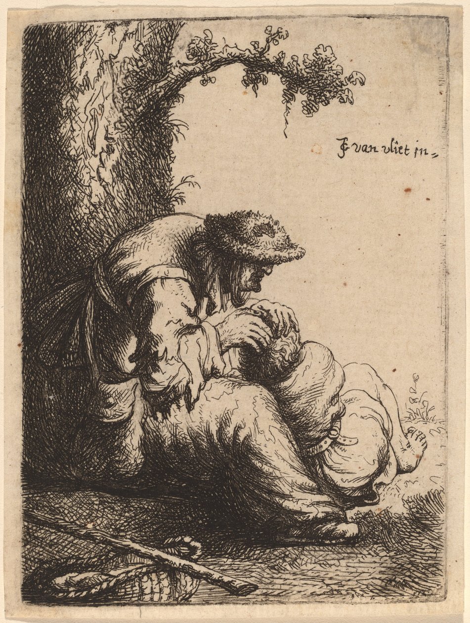 Mendiga Despiojando a un Niño de Johannes van Vliet
