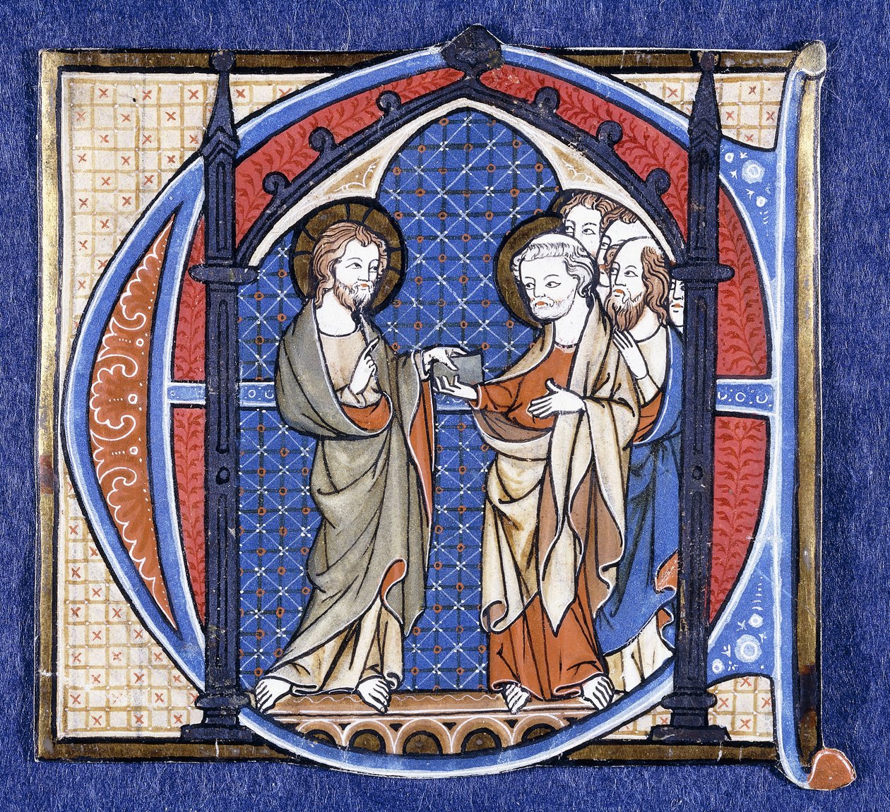 Cristo presenta la misión a San Pedro, c.1320 de Johannes von Valkenburg