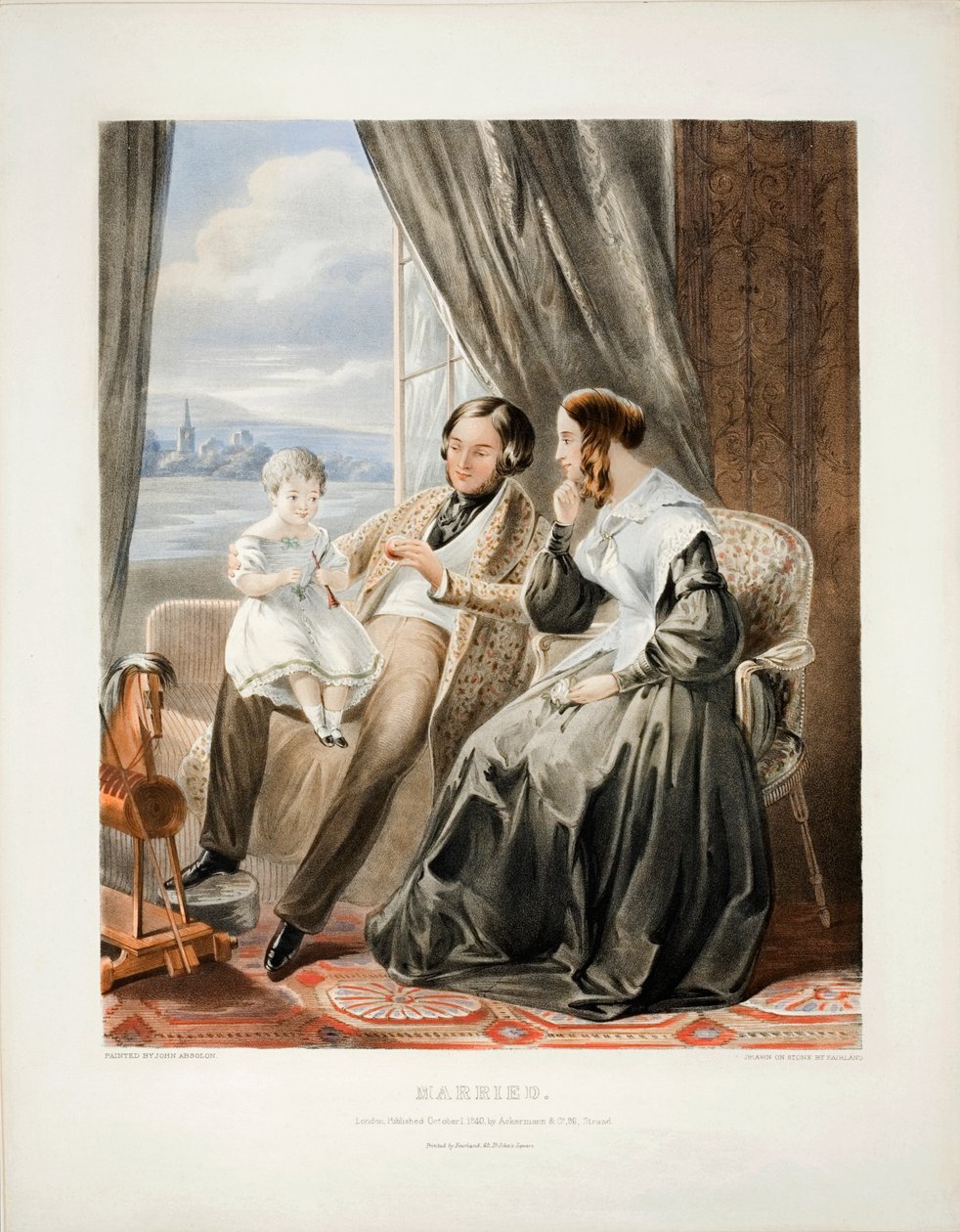 Casados, litografía por Thomas Fairland, publicada por Ackermann y Co., 1840 de John Absolon