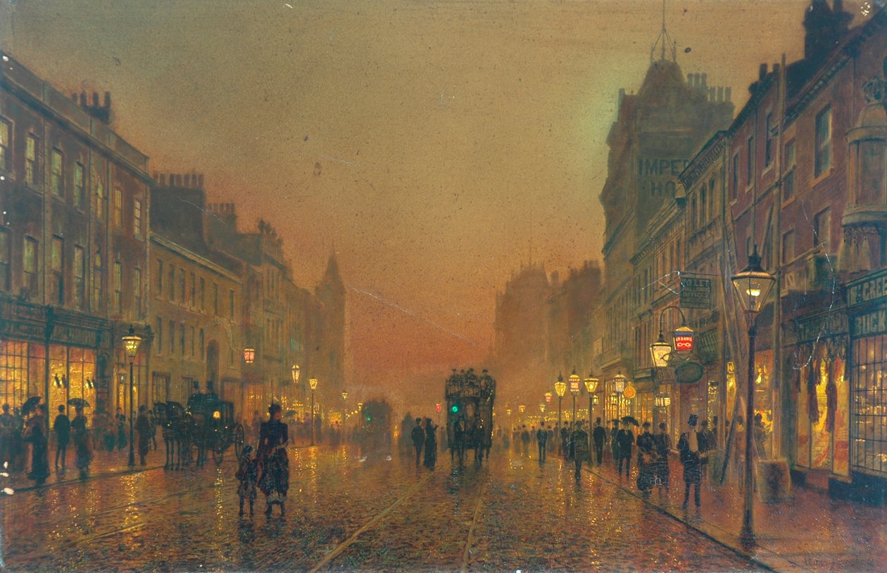 Briggate, Leeds, 1891 de John Atkinson Grimshaw