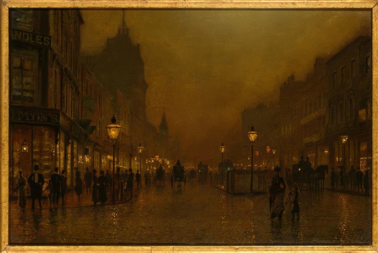 Calle de noche de John Atkinson Grimshaw