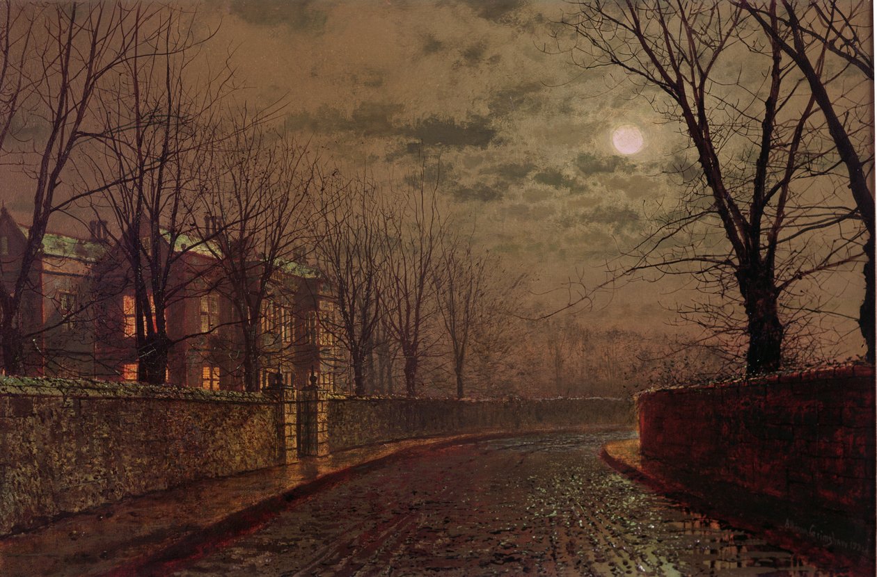 Escena Callejera a la Luz de la Luna, 1882 de John Atkinson Grimshaw