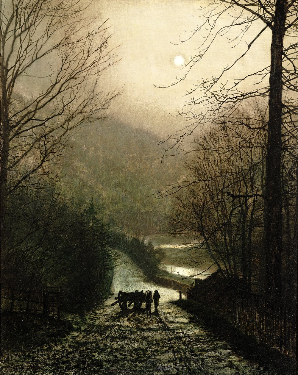 El carro de madera de John Atkinson Grimshaw