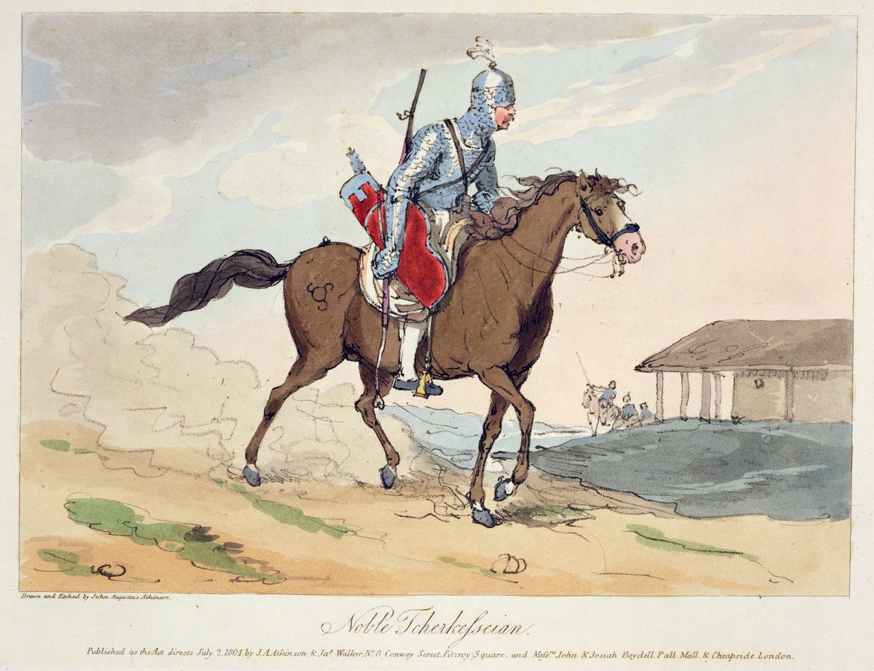 Un Noble Tcherkesse, grabado por el artista, publicado en 1804 de John Augustus Atkinson