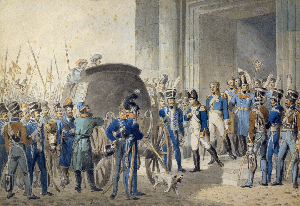 Partida de Napoleón (1769-1821) hacia Elba de John Augustus Atkinson