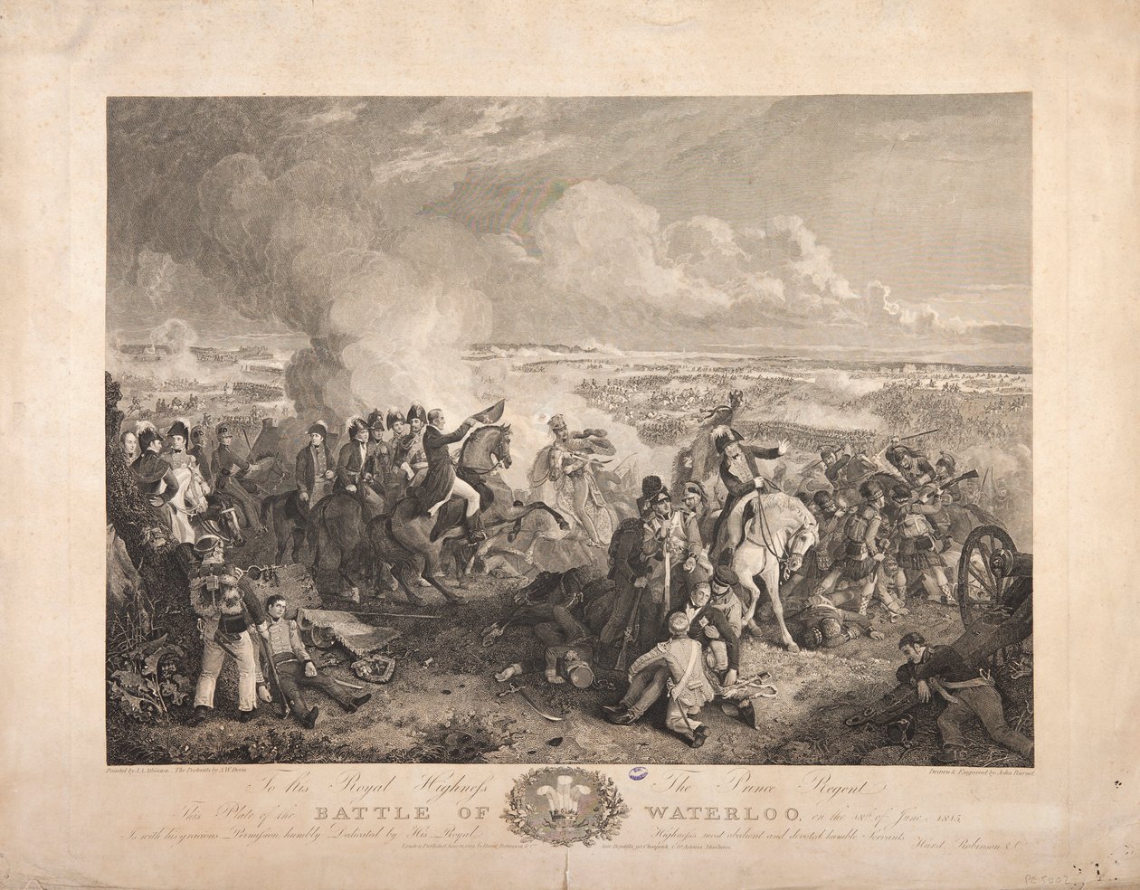 La batalla de Waterloo, grabado por John Burnet, 1819 de John Augustus Atkinson