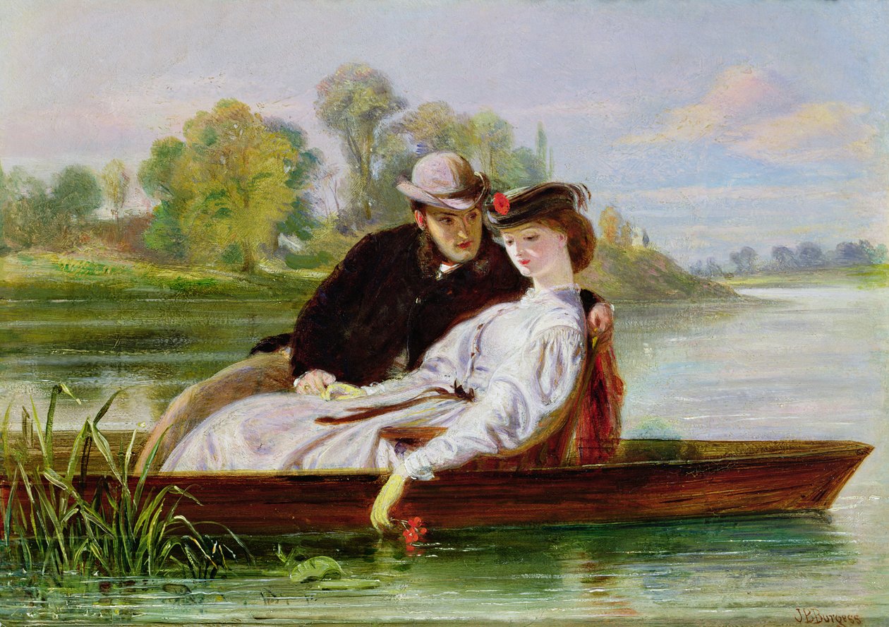 Amantes en una Barcaza de John Bagnold Burgess