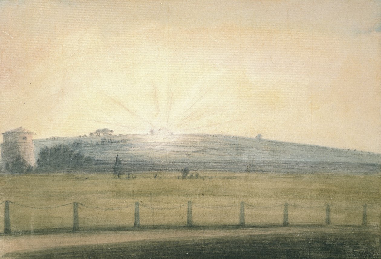 Puesta de sol vista desde el Observatorio en Oxford, 20 de diciembre de 1784 de John Baptist Malchair