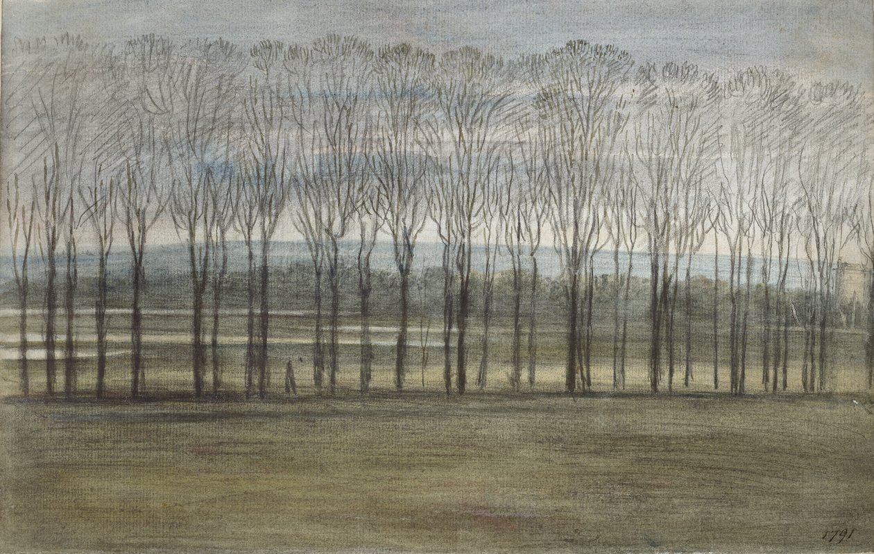Vista desde el Merton College, 28 de febrero de 1791 de John Baptist Malchair