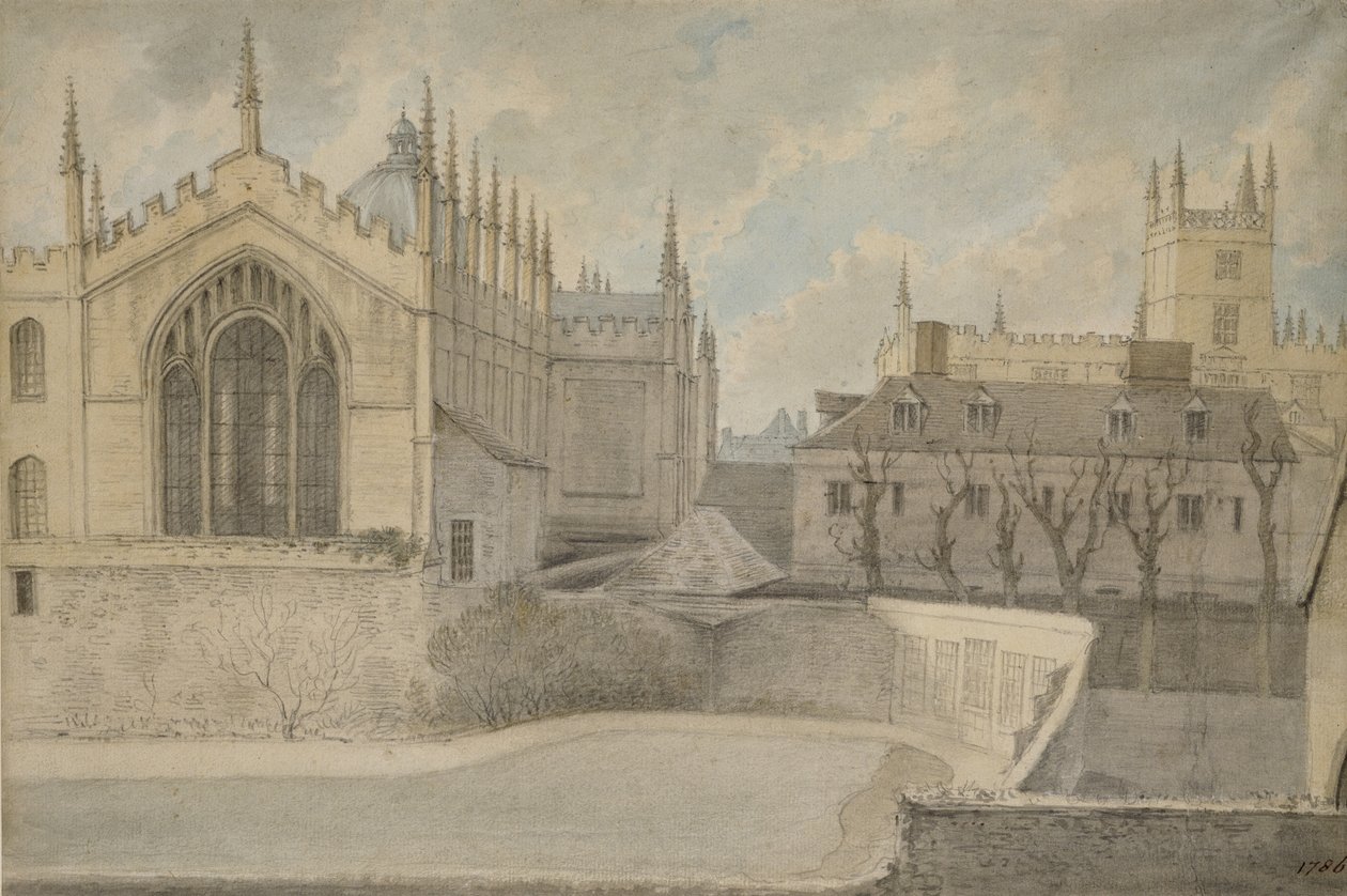 Vista desde la Residencia del Guardián, New College, 20 de noviembre de 1786 de John Baptist Malchair