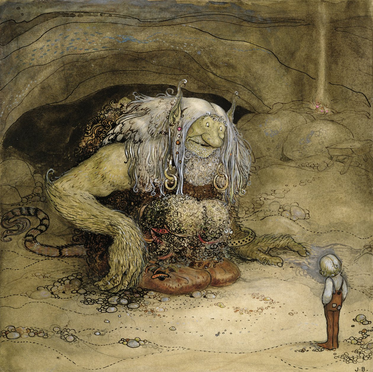 El troll y el niño de John Bauer