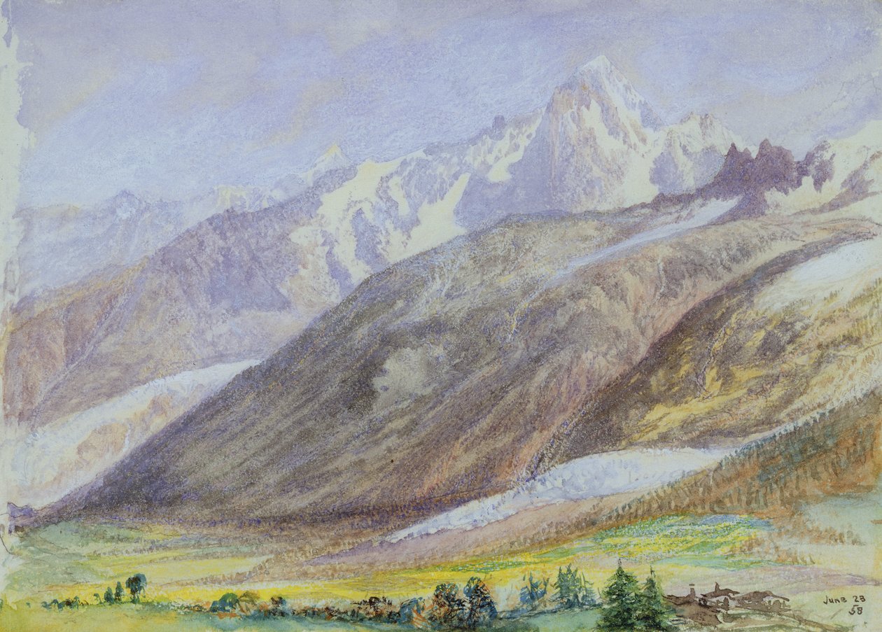 Escena de montaña, 23 de junio de 1858 de John Brett