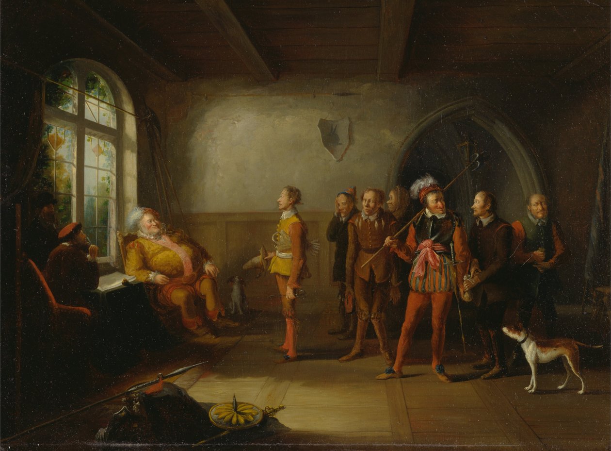Falstaff y los reclutas, de Enrique IV, Parte II de John Cawse