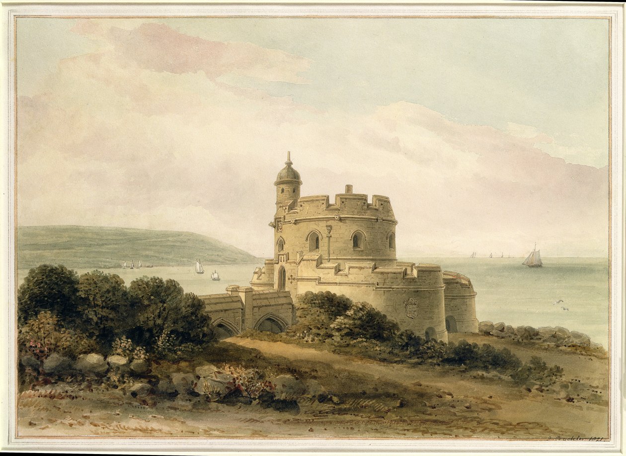 Castillo de St. Mawes, Cornwall, 1821 de John Chessell Buckler