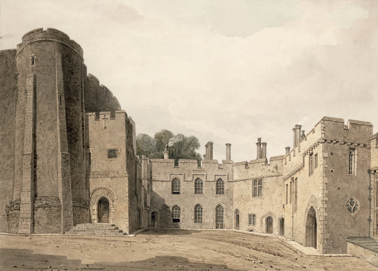 El patio interior del Castillo de Berkeley, Gloucestershire, mirando al noreste, 1822 de John Chessell Buckler
