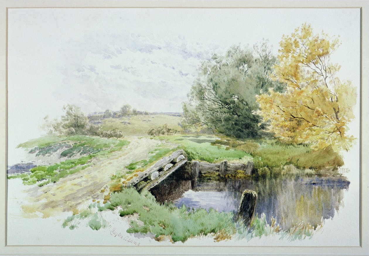 Paisaje con puente sobre un arroyo de John Clayton Adams