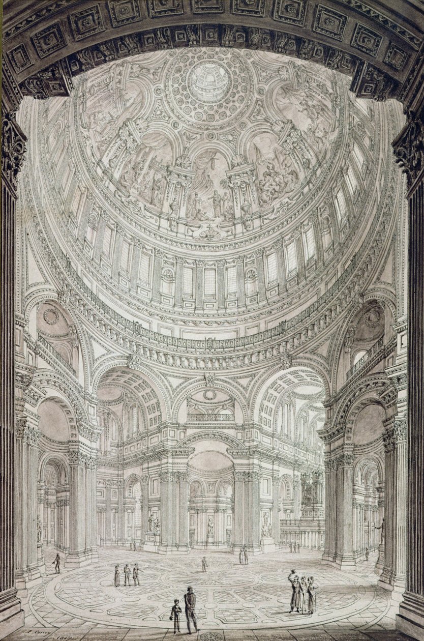 Interior de la Catedral de San Pablo, 1817 de John Coney