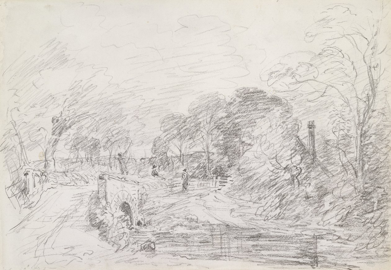 Un puente cerca de Salisbury Court, c.1829 de John Constable