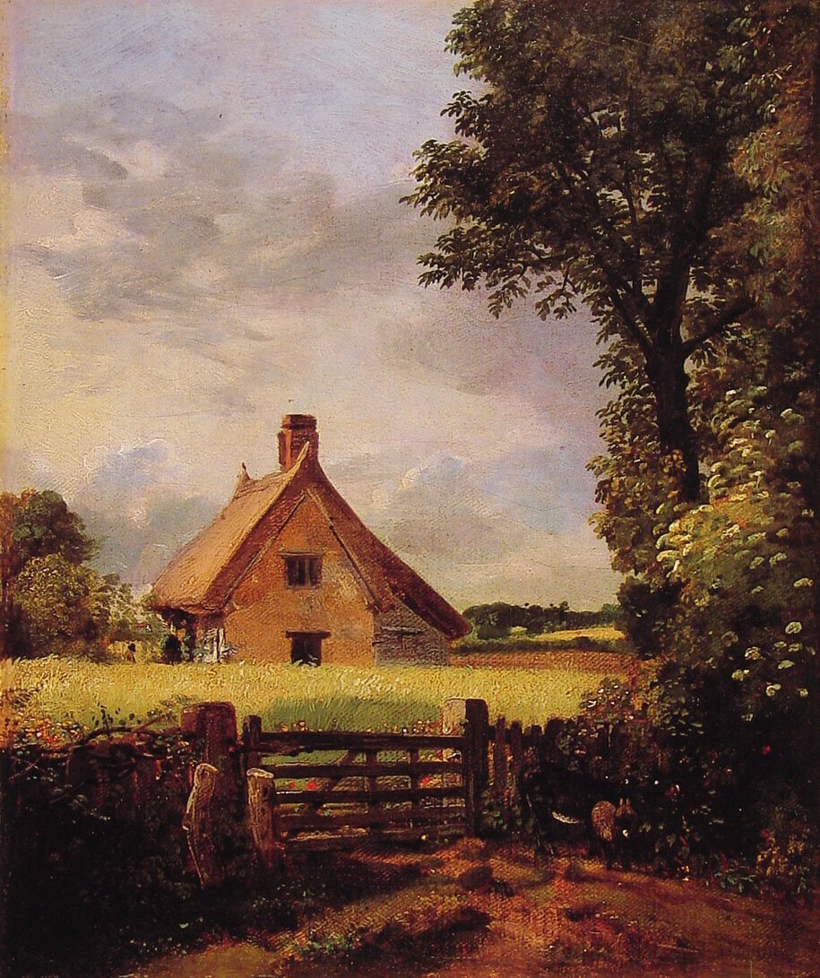 Una cabaña en un campo de maíz de John Constable