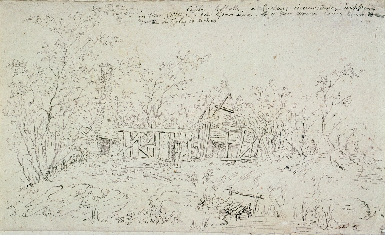 Una cabaña en ruinas en Capel, Suffolk, 1796 de John Constable