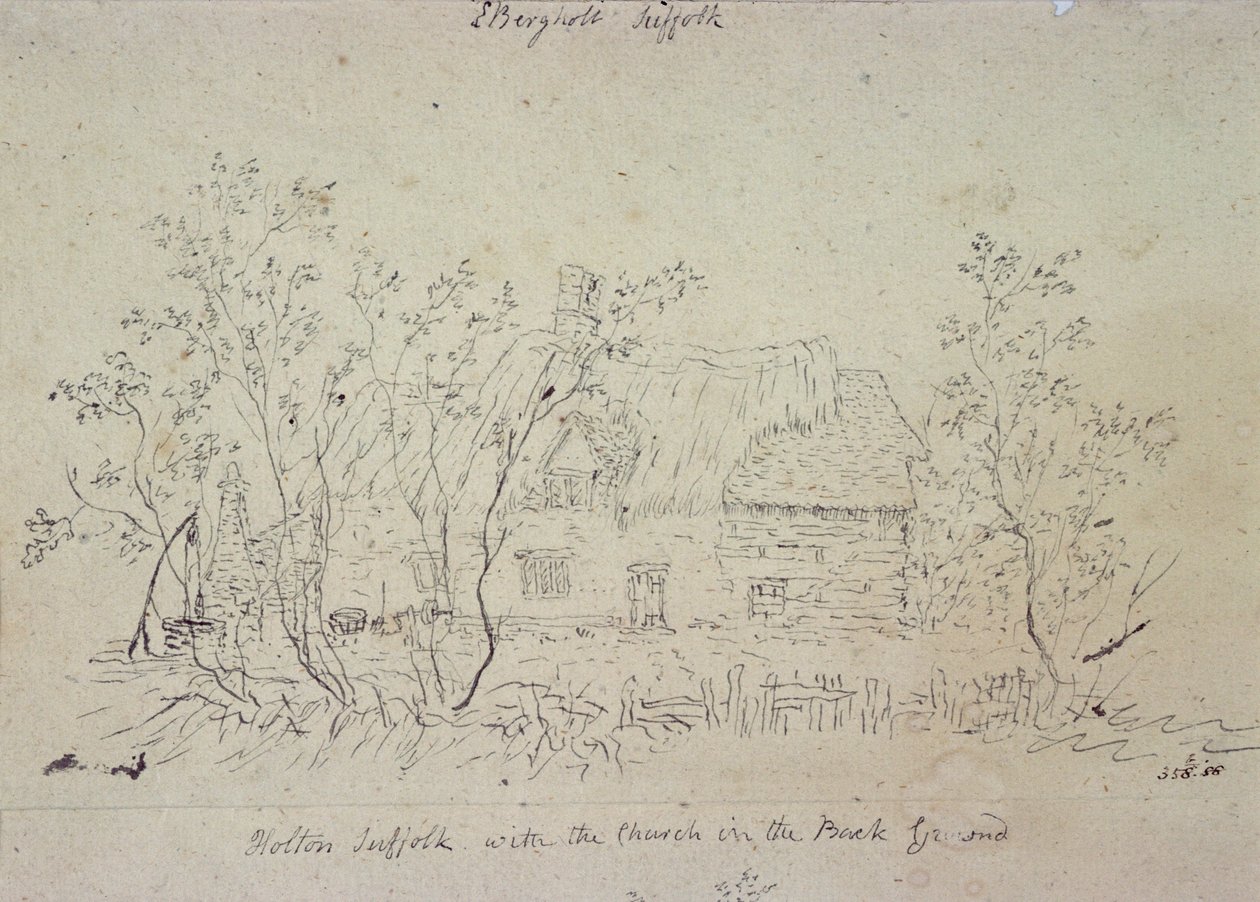 Cabaña en East Bergholt, con un pozo de John Constable