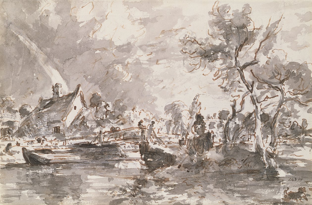 Viejo Molino de Flatford en el Stour de John Constable