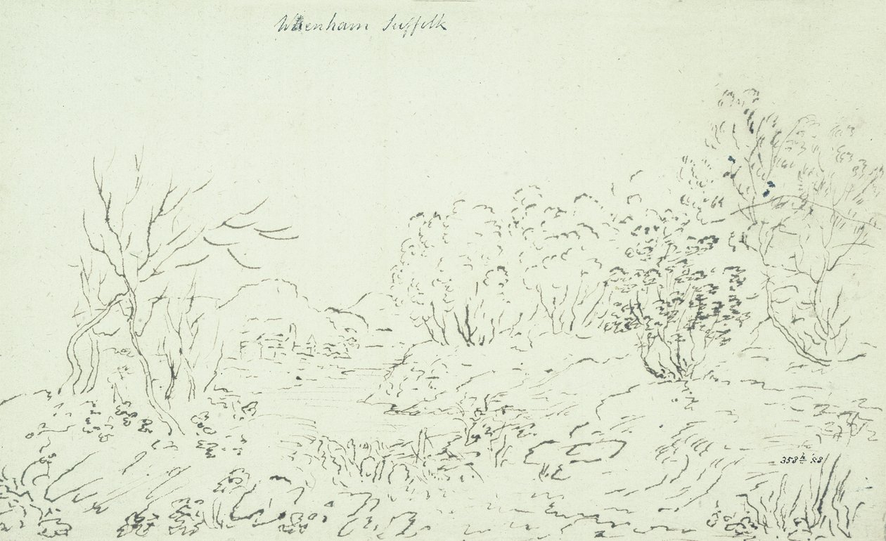 Paisaje con un arroyo en Wenham, 1796 de John Constable