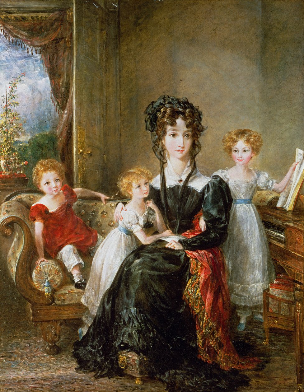 Retrato de Elizabeth Lea y sus hijos, c.1828 de John Constable
