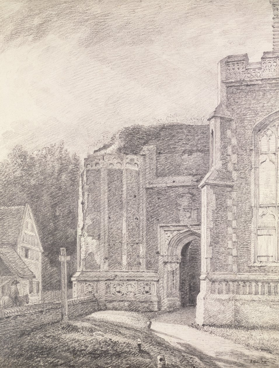 Arco Sur de la torre en ruinas de la Iglesia de East Bergholt de John Constable
