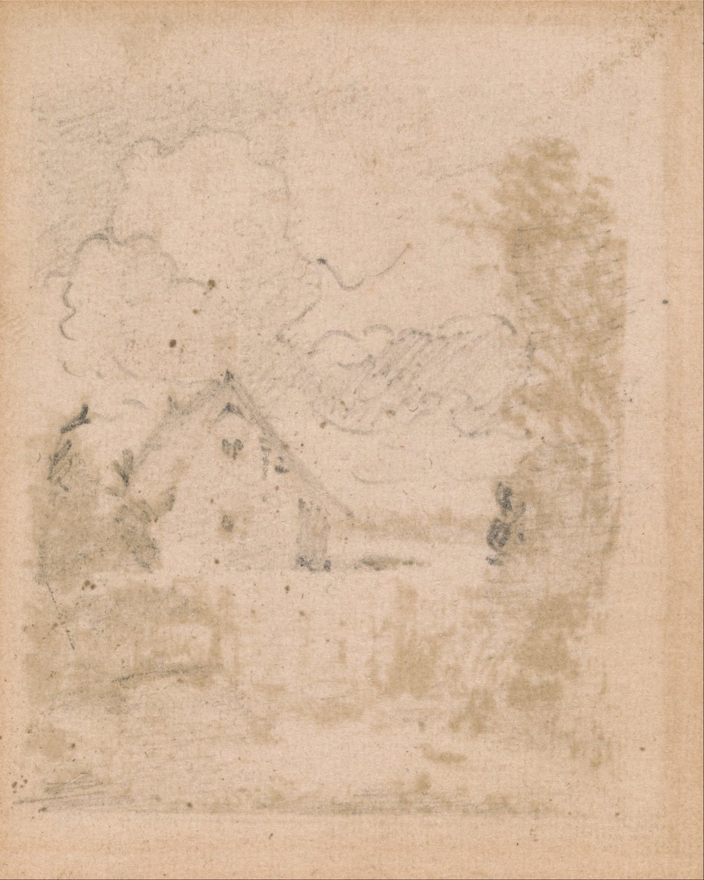 Estudio para cabaña en campo de maíz, East Bergholt de John Constable