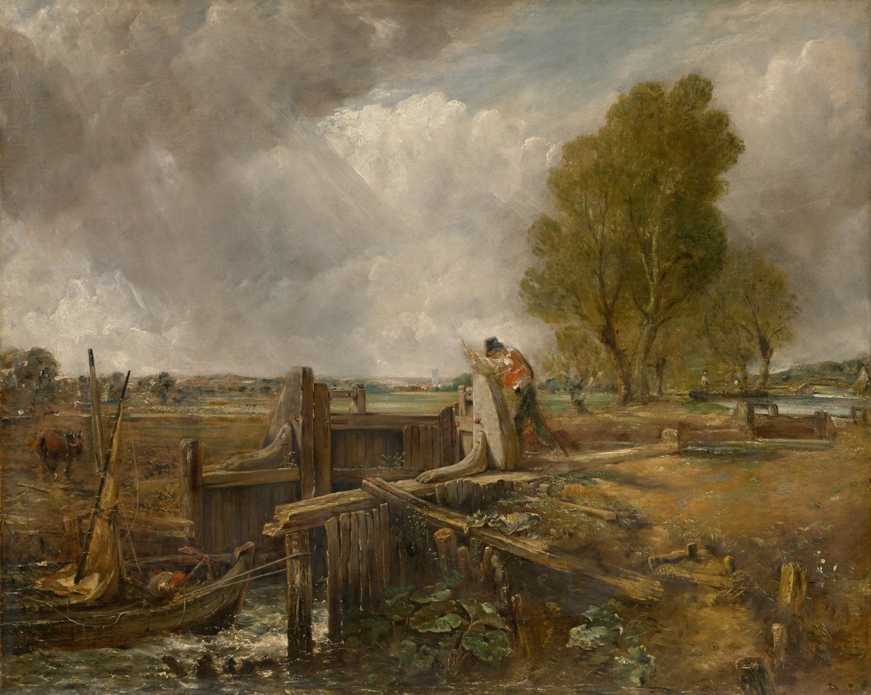 Estudio de un barco pasando una esclusa de John Constable