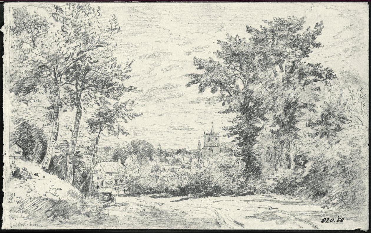 La entrada a Gillingham, Dorset (lápiz) de John Constable