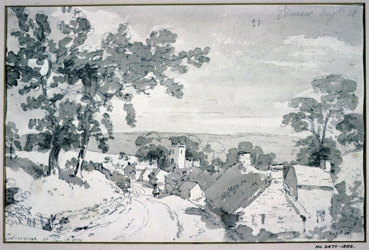 La entrada al pueblo de Edensor, 1801 de John Constable