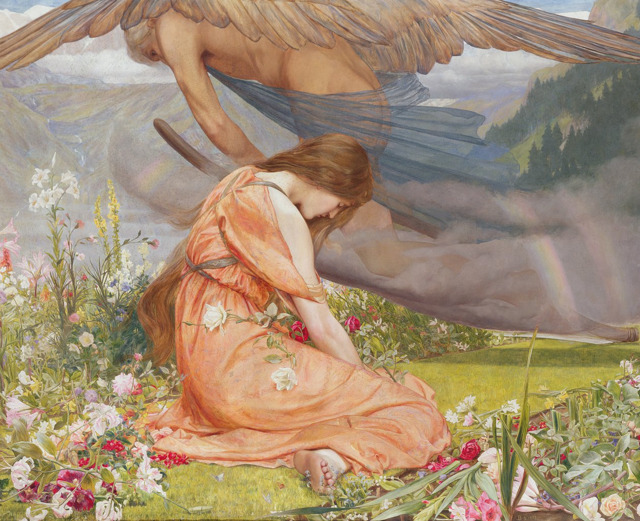 El jardín de Adonis - Amoretta y el Tiempo, 1887 de John Dickson Batten