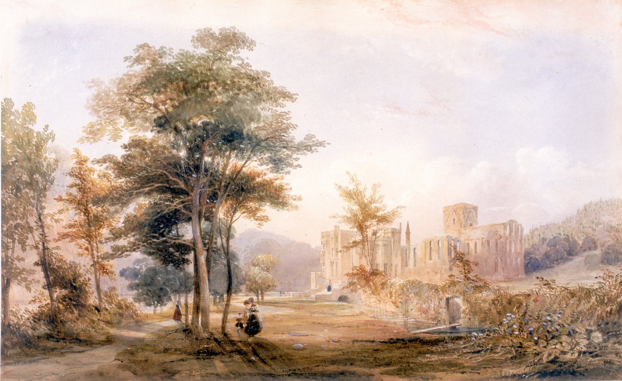 Brinkburn Grange, Northumberland y ruinas del priorato de John Dobson