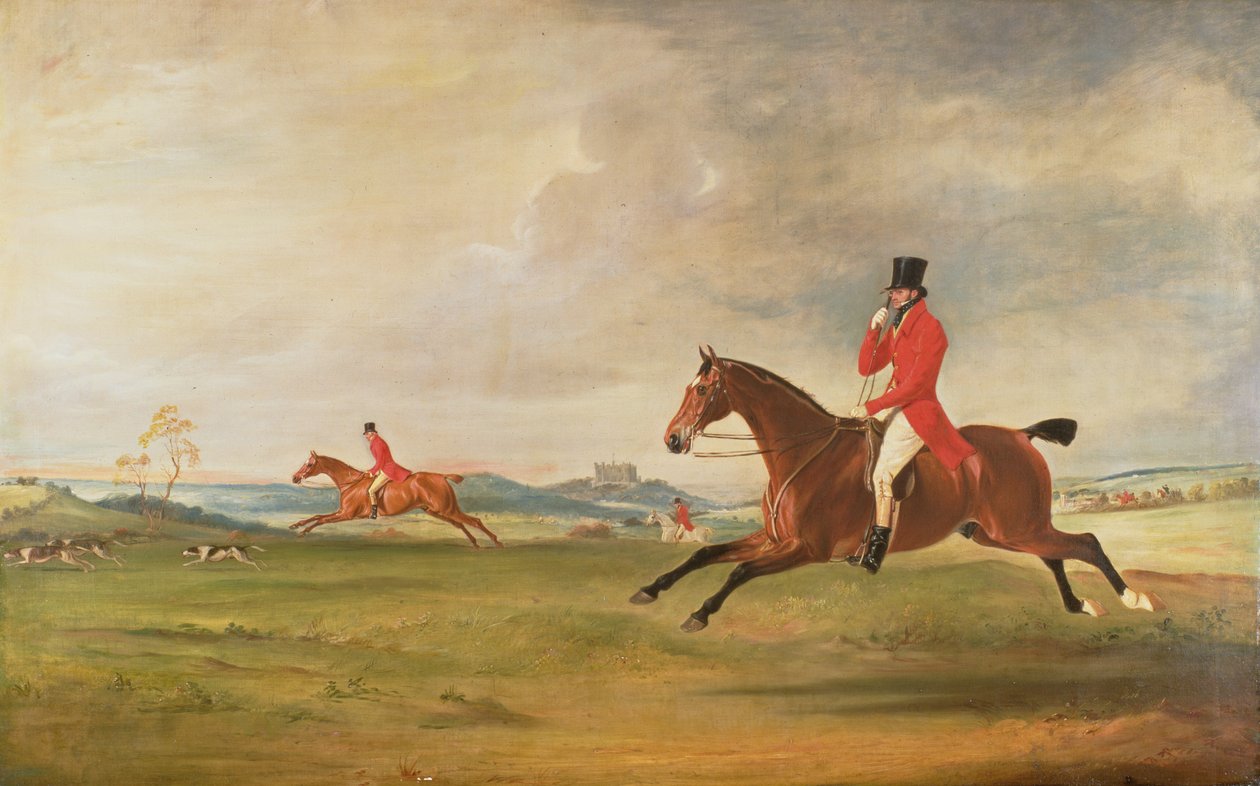 John, 5º Duque de Rutland, General Lord Charles Manners y General Lord Robert Manners cazando de John E. Ferneley