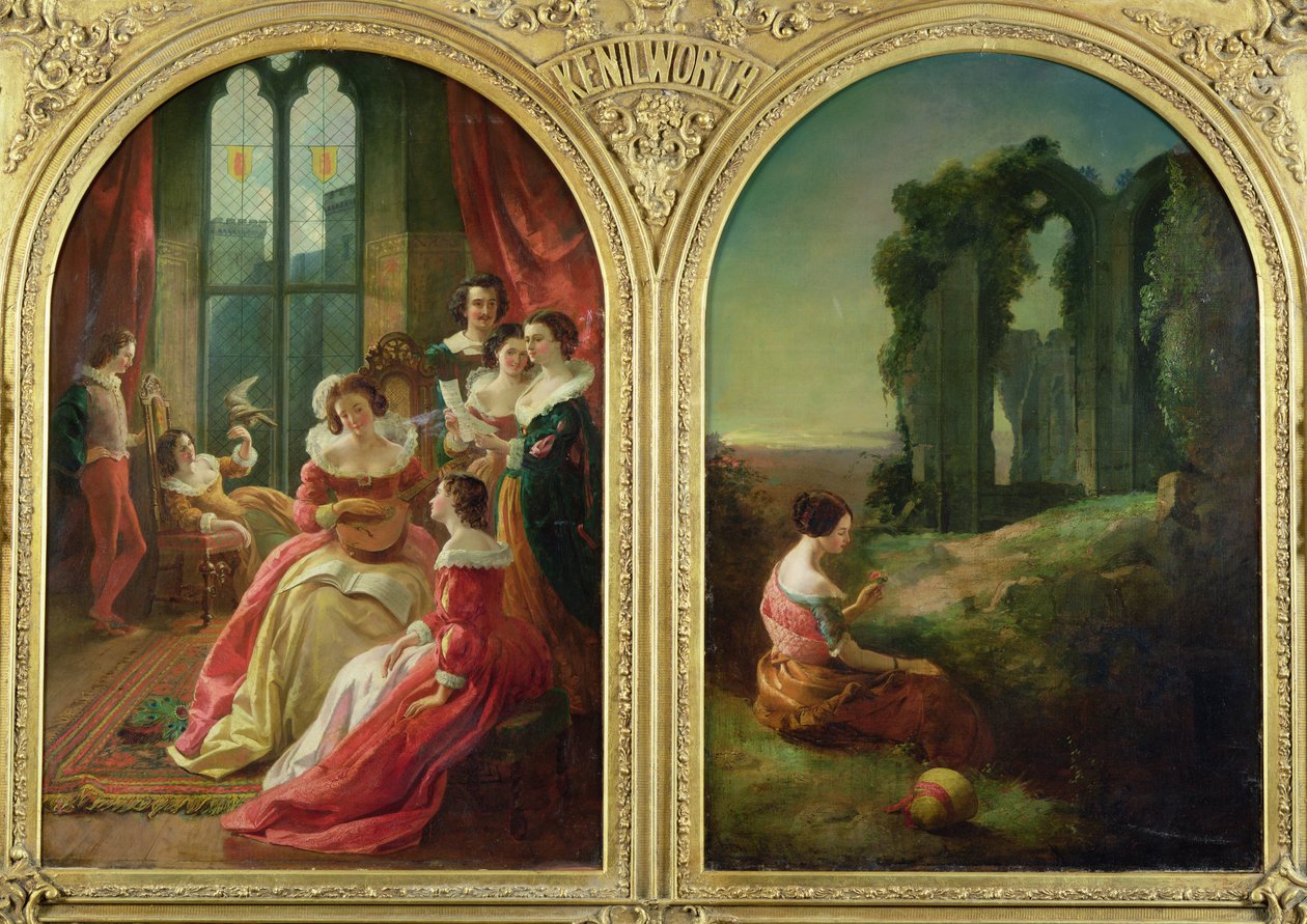 Castillo de Kenilworth - Pasado y Presente, 1854 de John Eaton Walker
