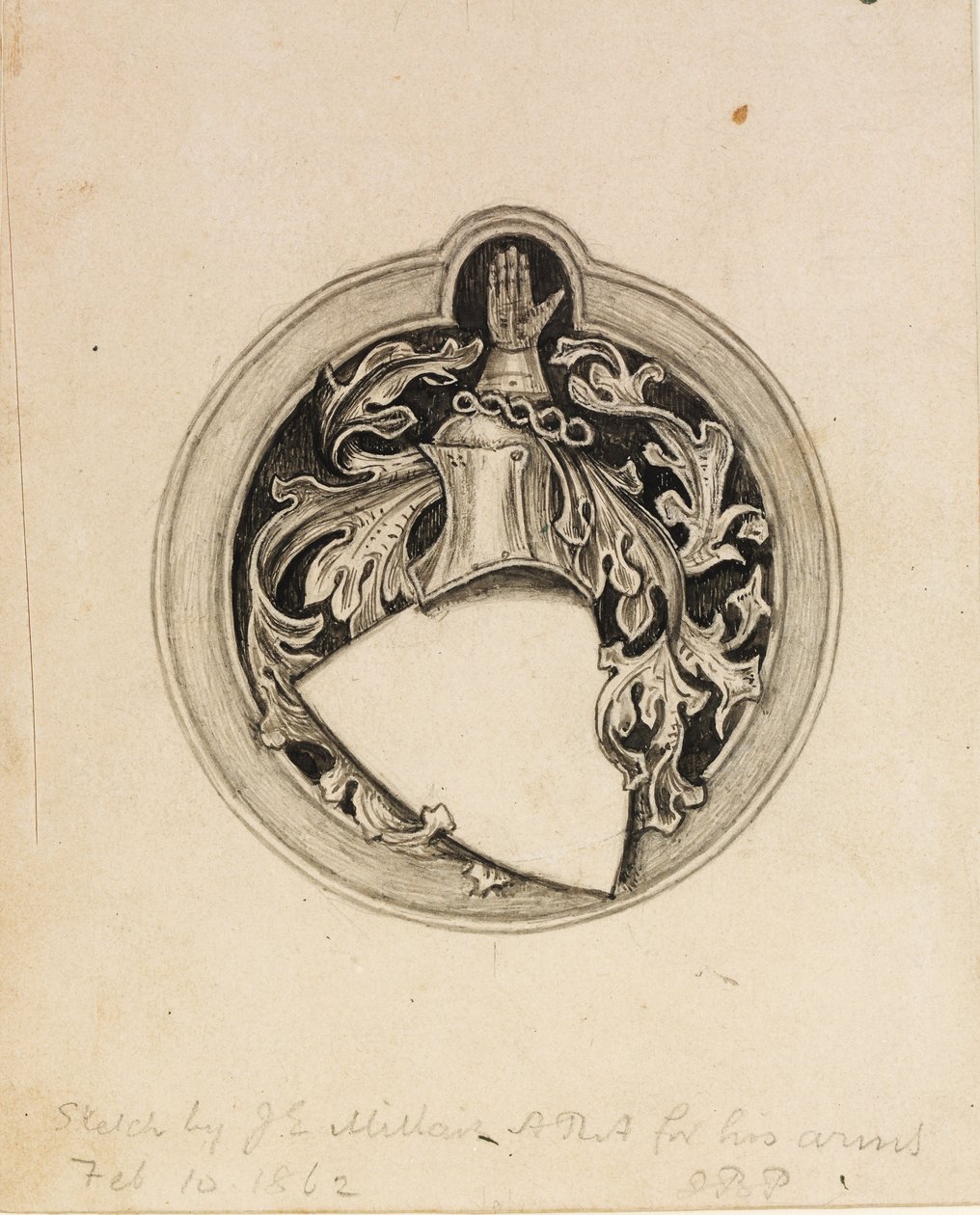 Boceto para el escudo de armas de Millais, 1862 de John Everett Millais
