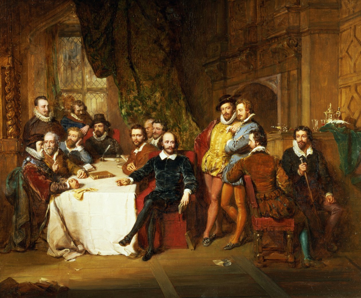 Shakespeare y sus amigos en la Taberna Mermaid, 1850 de John Faed