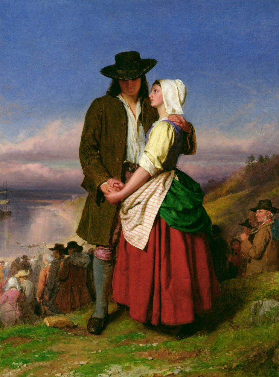 La despedida de Evangeline y Gabriel, c.1870 de John Faed