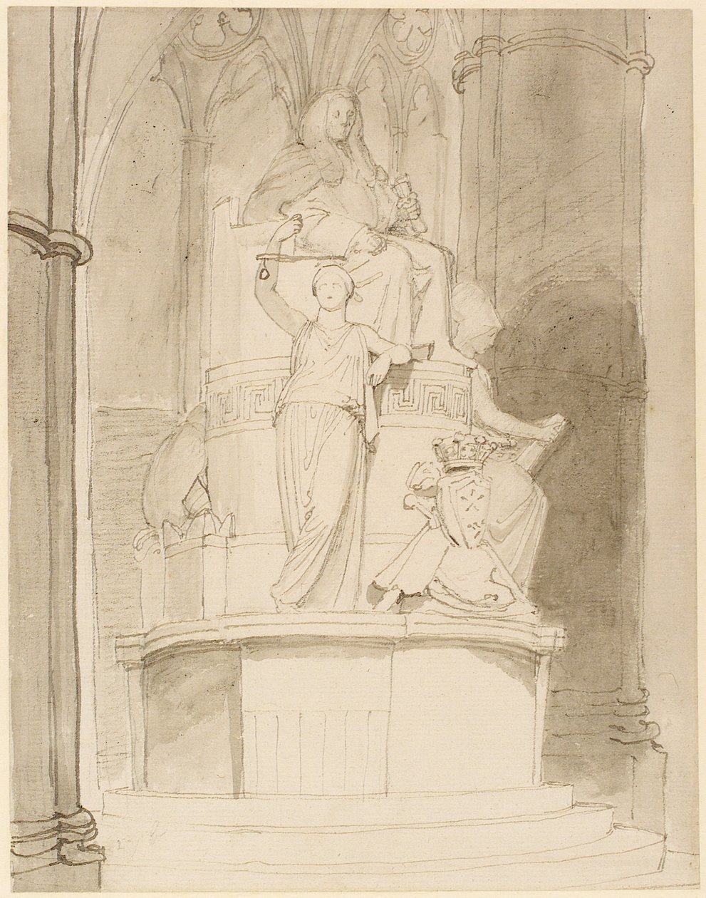 Diseño para el Monumento de Lord Mansfield, Abadía de Westminster de John Flaxman