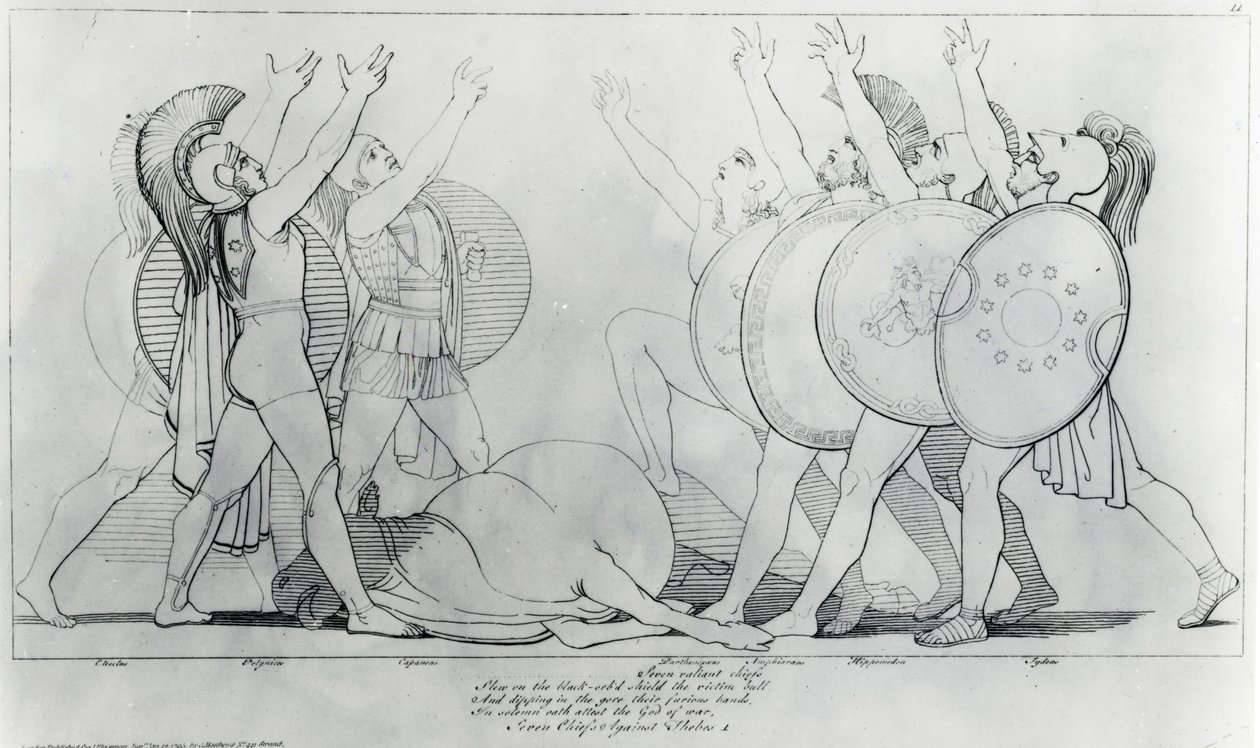 Los Siete Contra Tebas, 1795 de John Flaxman