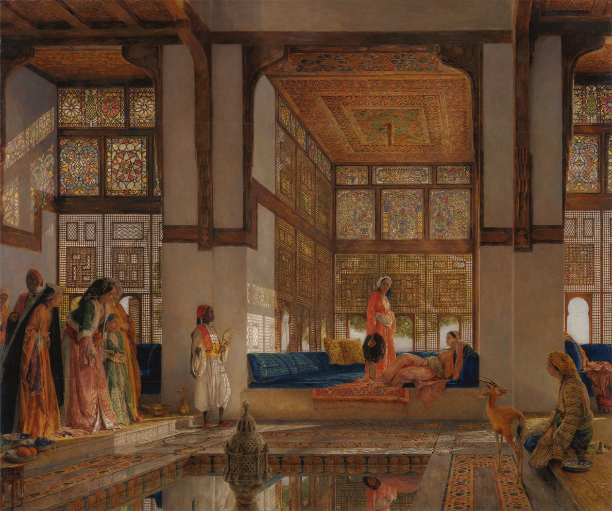 Una dama recibiendo visitantes (La recepción) de John Frederick Lewis