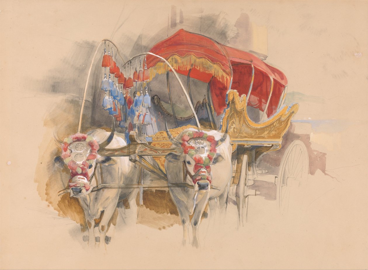 Una araba turca tirada por dos bueyes blancos, Constantinopla de John Frederick Lewis